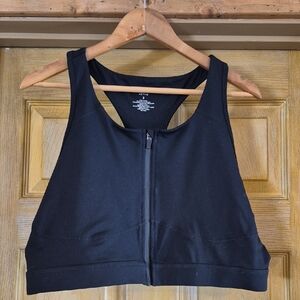 Torrid Active 83% Nylon 17% Spandex Size 3 Sports Bra Front Zip Hook Closures 3X